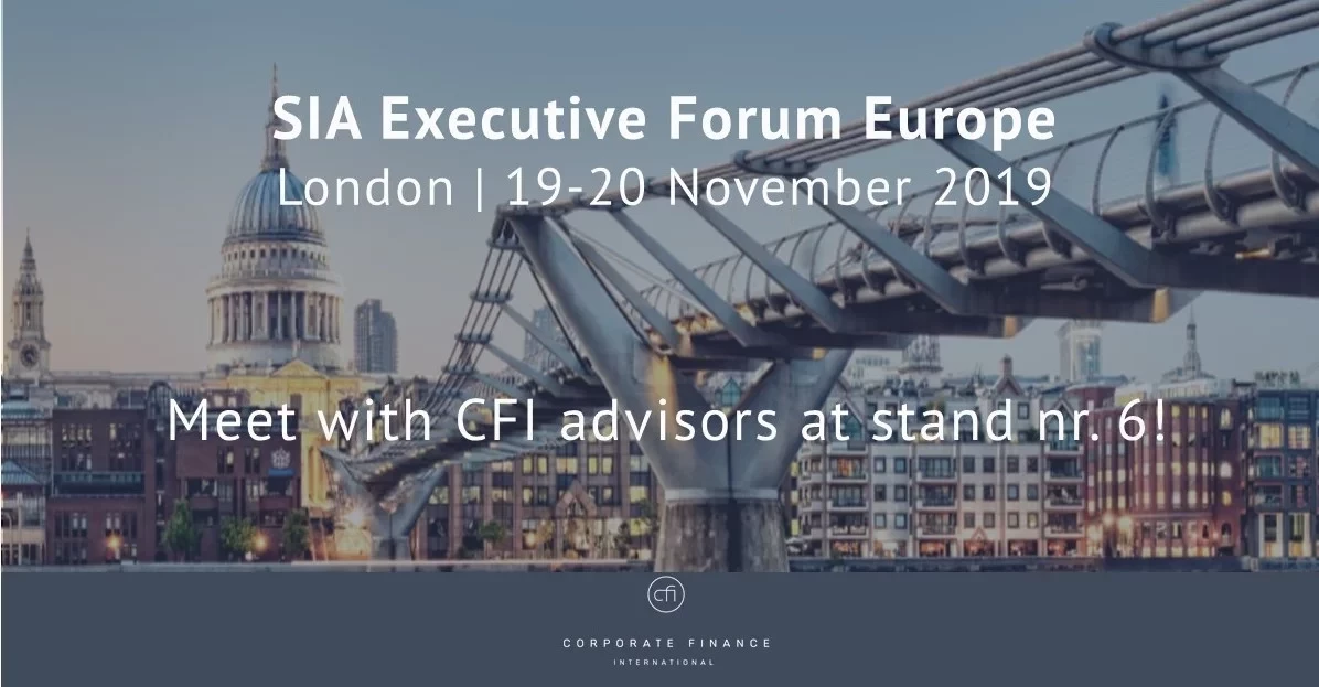 CFI will attend SIA Executive Forum Europe in London on 19-20 November 2019